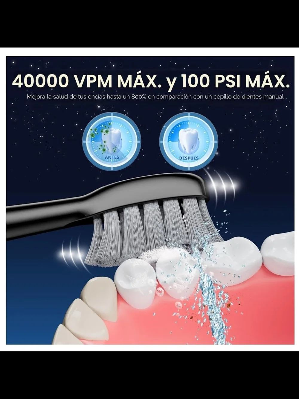 Electric Water Flosser Oral Irrigator - Black